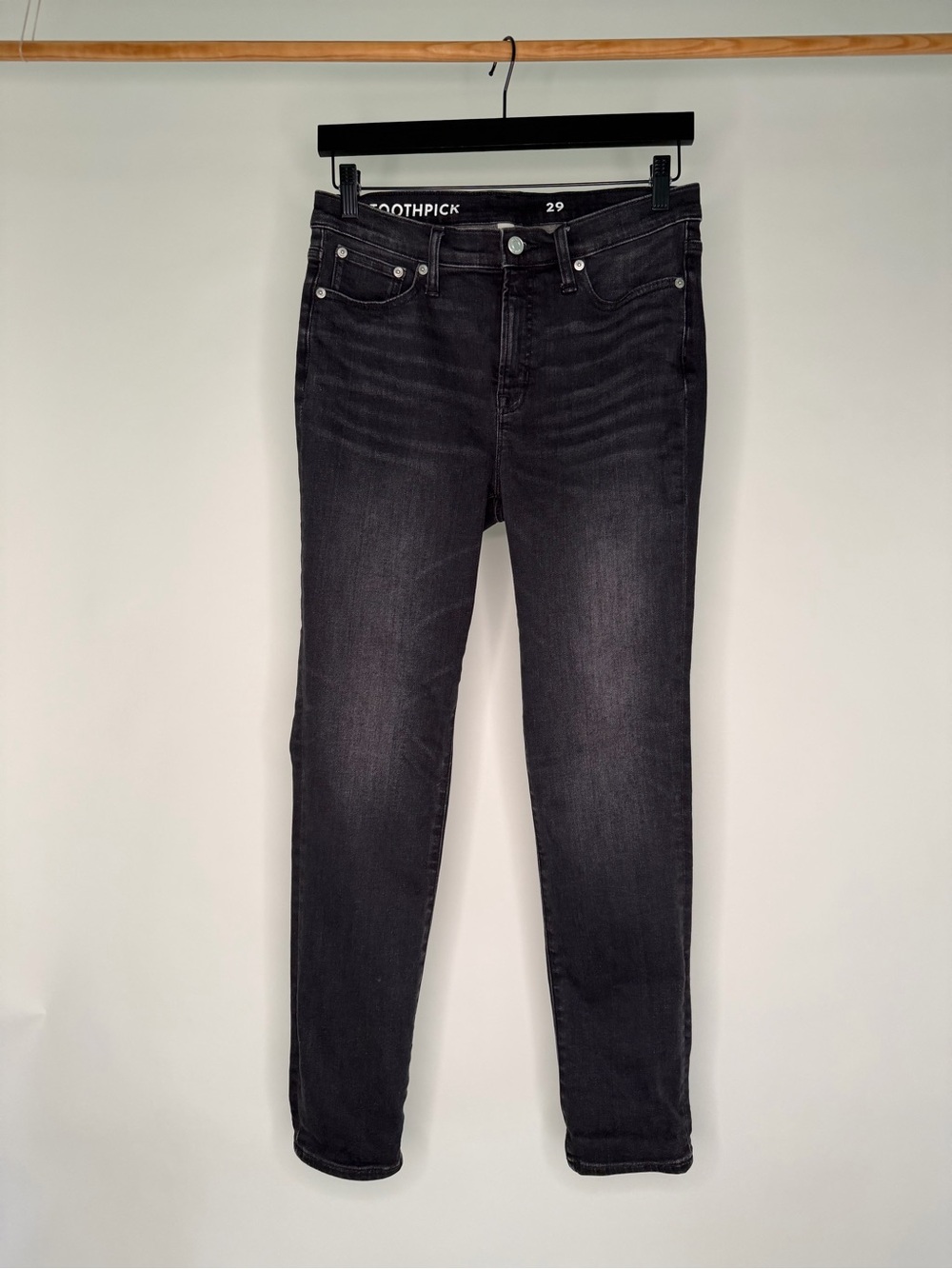 J. Crew Toothpick High-Rise Skinny Jeans — Washed Black Size 29